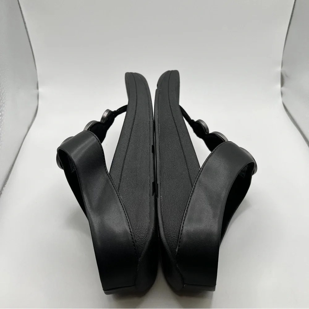NWOB FitFlop Women's Metallic Medallion Flip Flop size US 8 black comfort 1191 - Picture 8 of 10